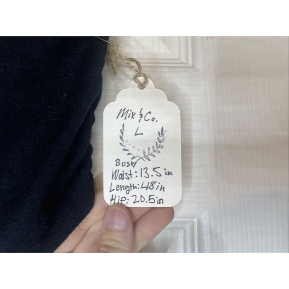 Vintage Mix & Co. Large Dress Boho Asymmetrical Slit Hem Strapless Bandeau - Picture 5 of 9